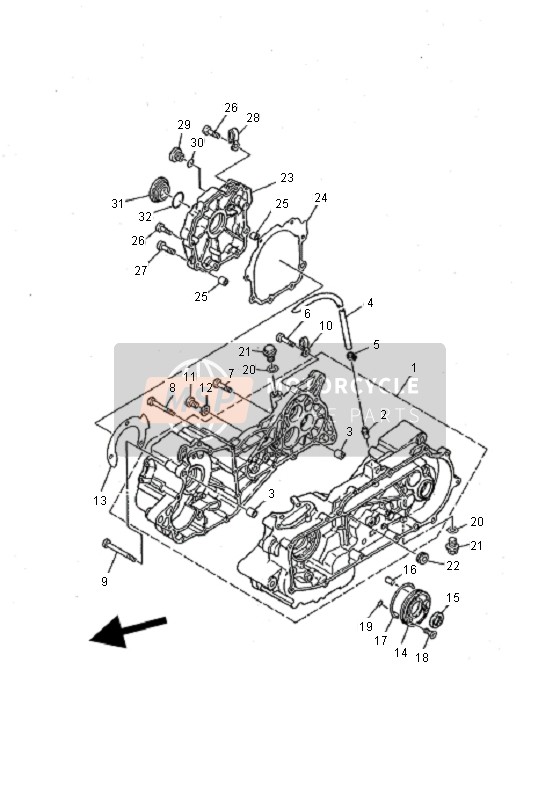 Yamaha YFM125 BREEZE 2001 Crankcase for a 2001 Yamaha YFM125 BREEZE