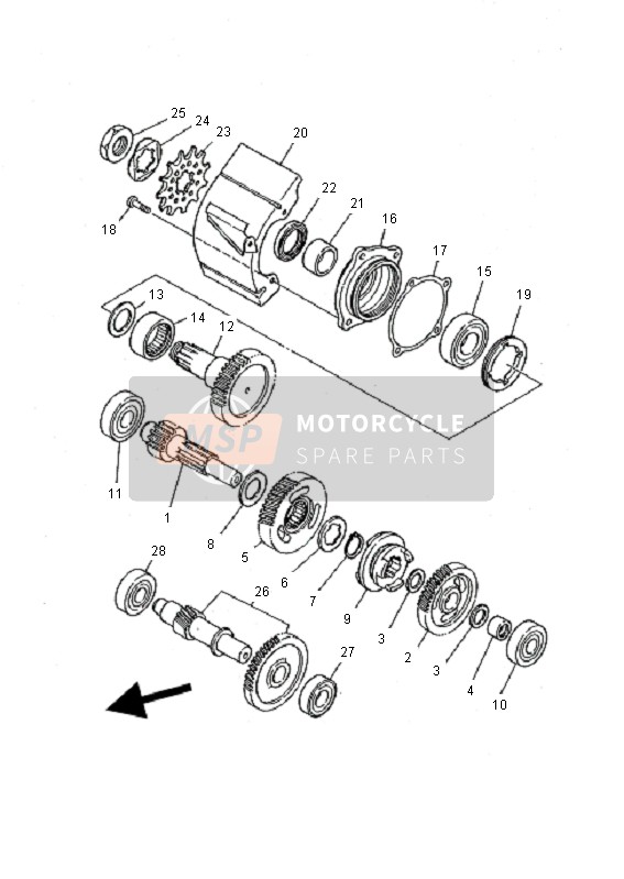 Yamaha YFM125 BREEZE 2001 Transmission for a 2001 Yamaha YFM125 BREEZE