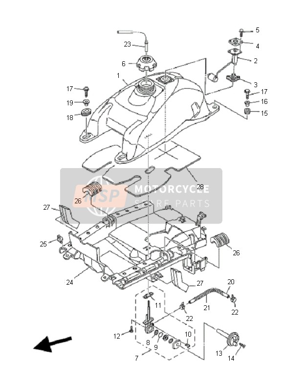 Yamaha YFM660FA GRIZZLY 2006 TANK für ein 2006 Yamaha YFM660FA GRIZZLY