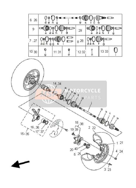 Yamaha YFM660FA GRIZZLY 2006 Ruota anteriore per un 2006 Yamaha YFM660FA GRIZZLY