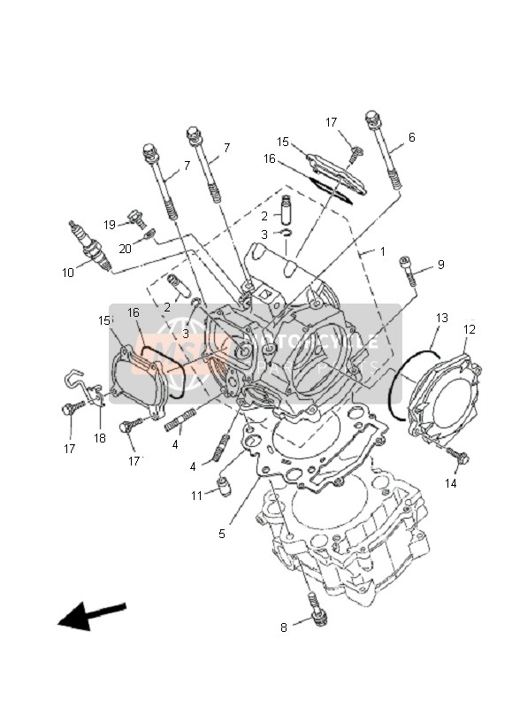 Yamaha YFM700R 2006 Cylinder Head for a 2006 Yamaha YFM700R