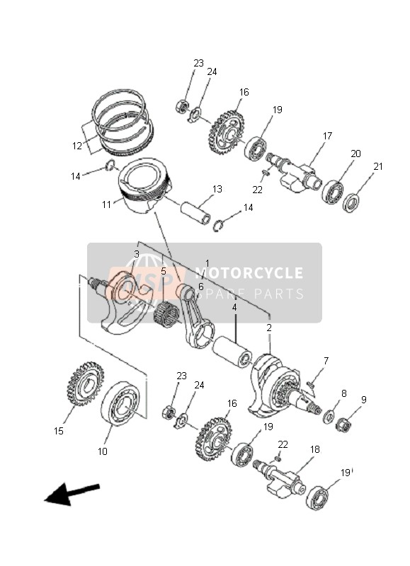 1S3116311000, Kolben (Std), Yamaha, 5