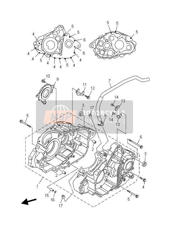 1S3151000800, Kurbelgehauseeinheit, Yamaha, 0