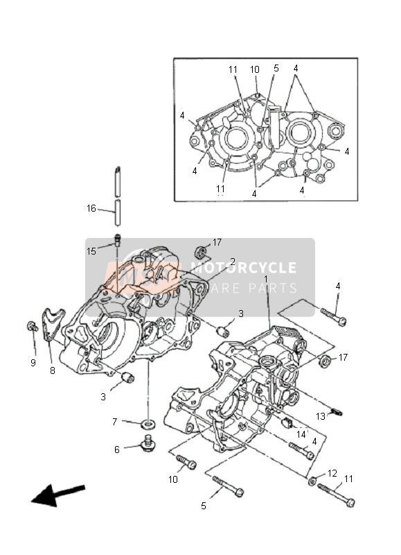 Yamaha YFS200 BLASTER 2006 Crankcase for a 2006 Yamaha YFS200 BLASTER