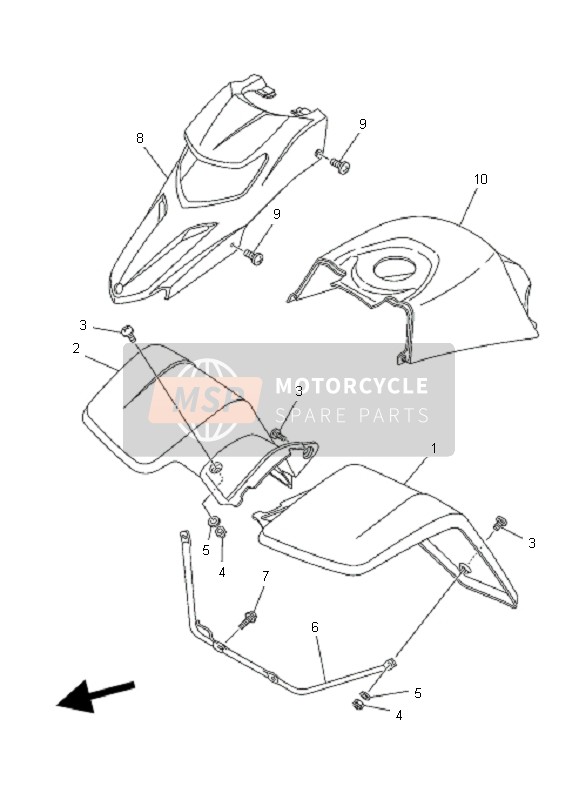 Yamaha YFS200 BLASTER 2006 Front Fender for a 2006 Yamaha YFS200 BLASTER