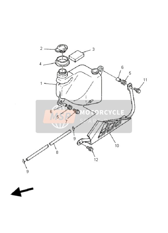 Yamaha YFS200 BLASTER 2006 Tanque de aceite para un 2006 Yamaha YFS200 BLASTER