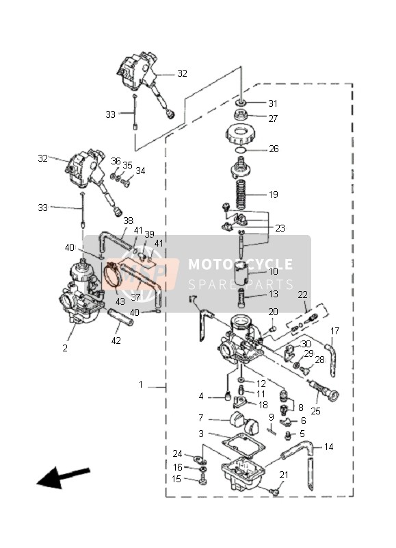 Yamaha YFZ350 BANSHEE 2006 Carburettor for a 2006 Yamaha YFZ350 BANSHEE