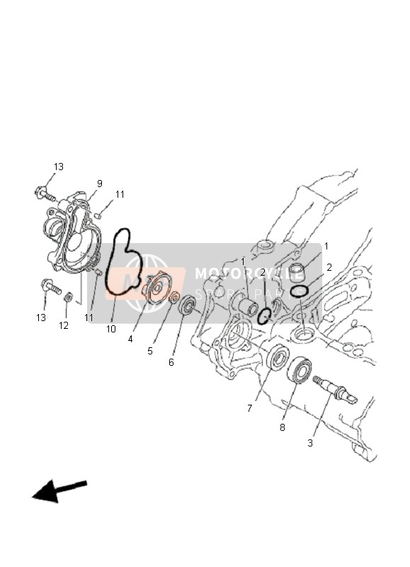 Yamaha YFZ450  2006 Water Pump for a 2006 Yamaha YFZ450 