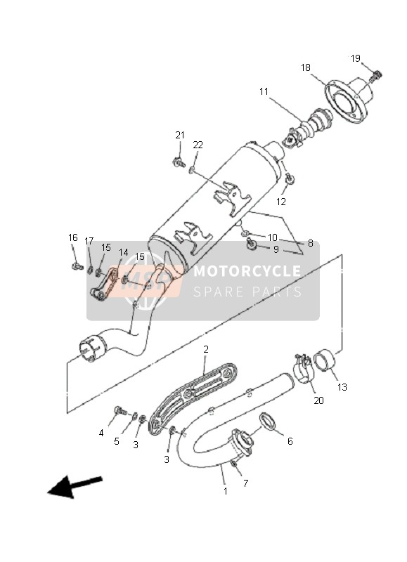 Yamaha YFZ450  2006 Scarico per un 2006 Yamaha YFZ450 