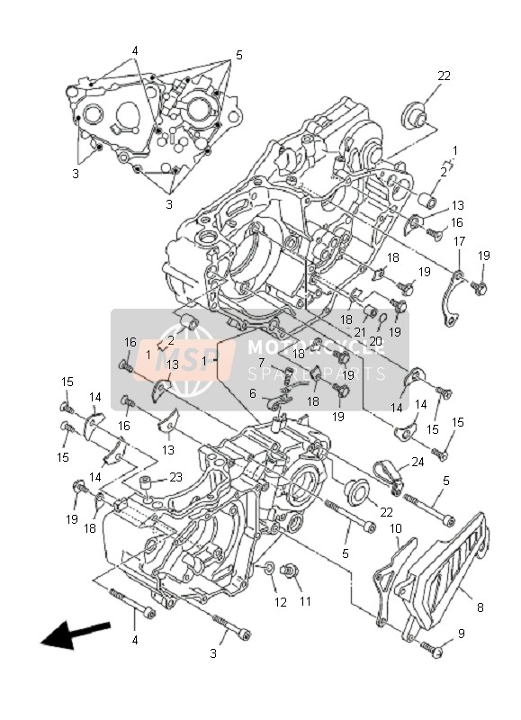 Yamaha YFZ450  2006 Caja Del Cigüeñal para un 2006 Yamaha YFZ450 