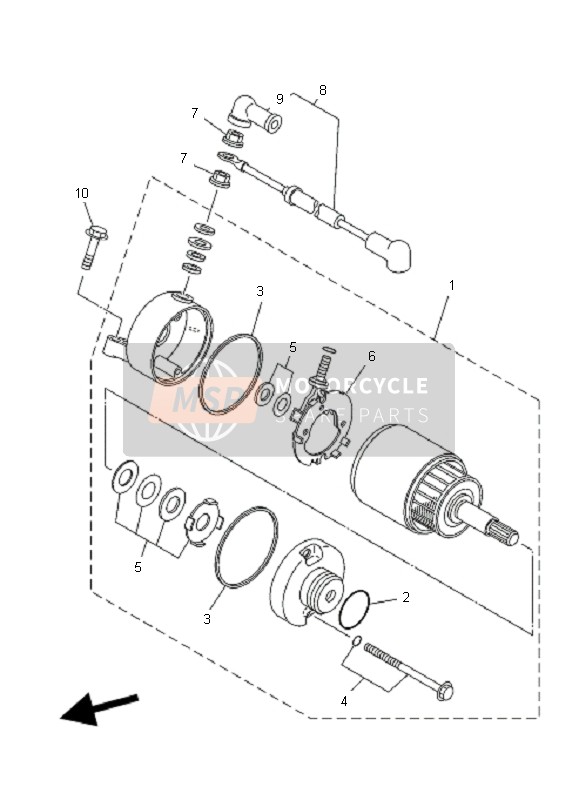 5TG818150000, Cavo, Motorino Avviamento, Yamaha, 1