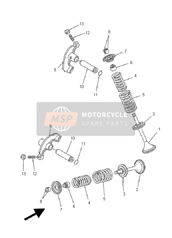 Yamaha YXR450FA RHINO 2006 Soupape pour un 2006 Yamaha YXR450FA RHINO