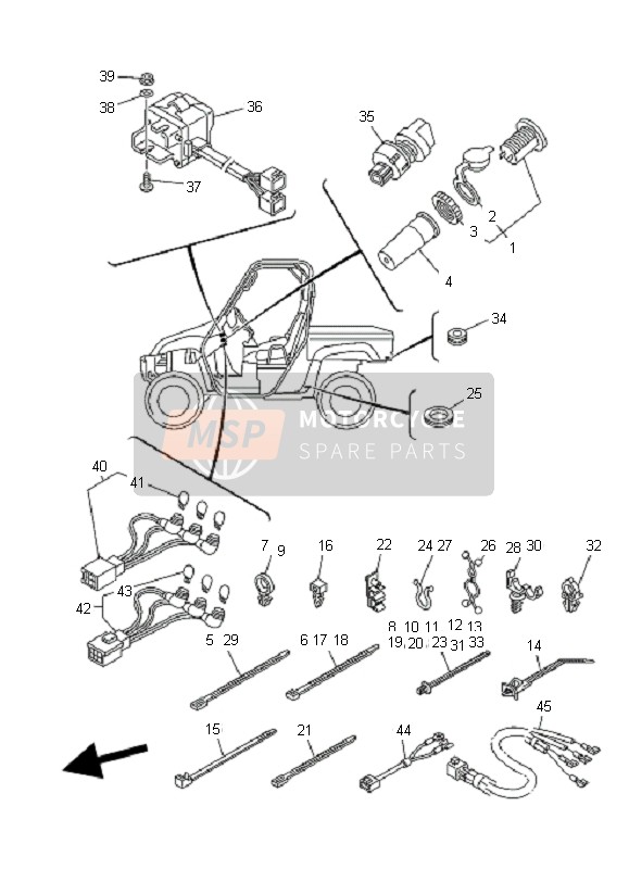 5UG835301000, Kontrollampe Kompl., Yamaha, 0