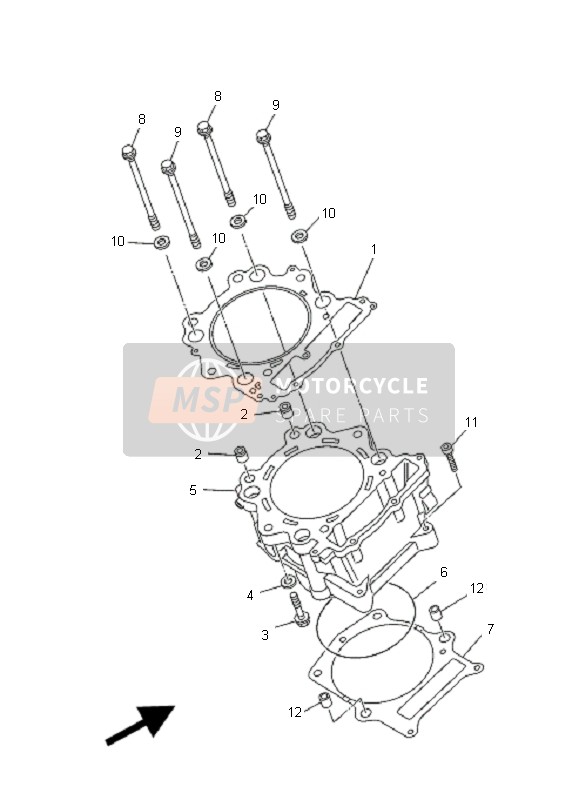 Yamaha YXR660FA RHINO 2006 ZYLINDER für ein 2006 Yamaha YXR660FA RHINO