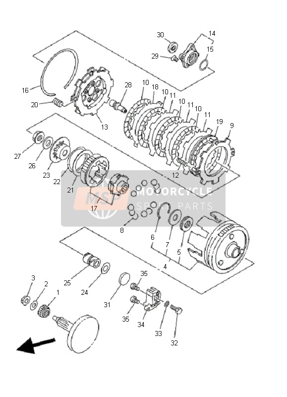 Yamaha YFM50R 2007 Embrague para un 2007 Yamaha YFM50R