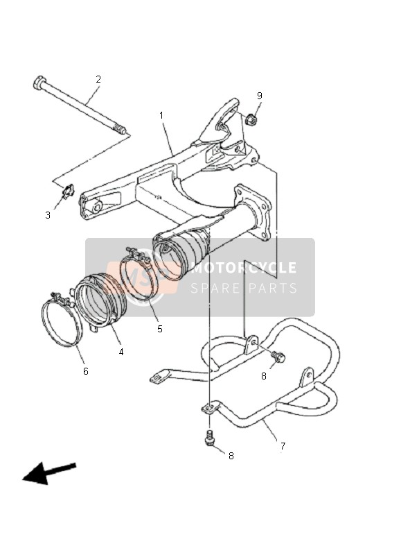 Yamaha YFM50R 2007 Brazo trasero para un 2007 Yamaha YFM50R