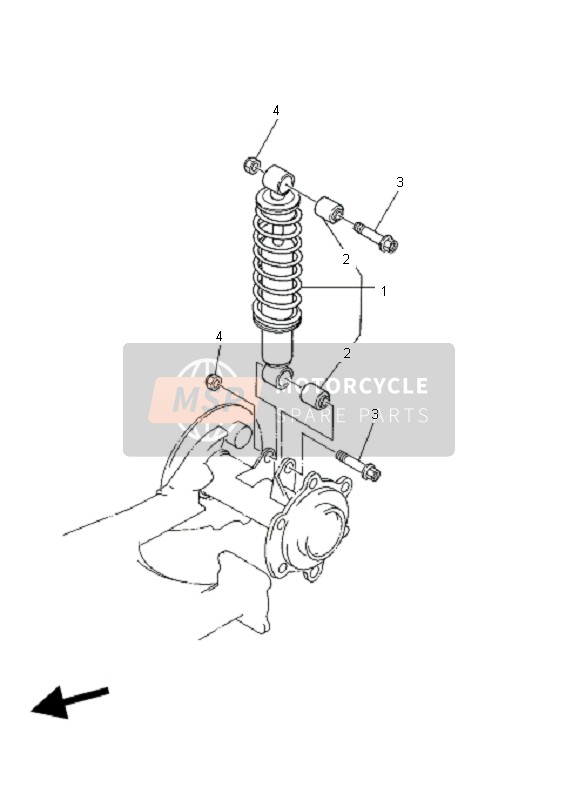 Yamaha YFM50R 2007 Rear Suspension for a 2007 Yamaha YFM50R