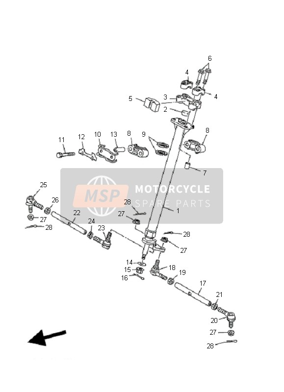 Yamaha YFM50R 2007 Steering for a 2007 Yamaha YFM50R