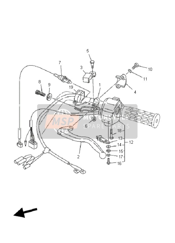 Yamaha YFM350 GRIZZLY 2x4 2007 Interruptor de manija & Palanca para un 2007 Yamaha YFM350 GRIZZLY 2x4