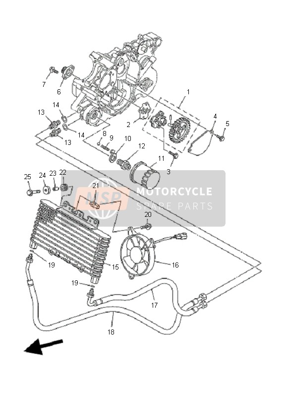 Yamaha YFM350X WOLVERINE 2X4 2007 La pompe à huile pour un 2007 Yamaha YFM350X WOLVERINE 2X4