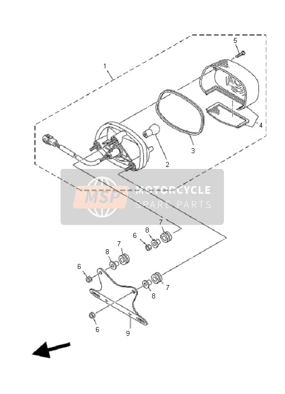 Yamaha YFM350X WOLVERINE 2X4 2007 Luz De La Cola 2 para un 2007 Yamaha YFM350X WOLVERINE 2X4