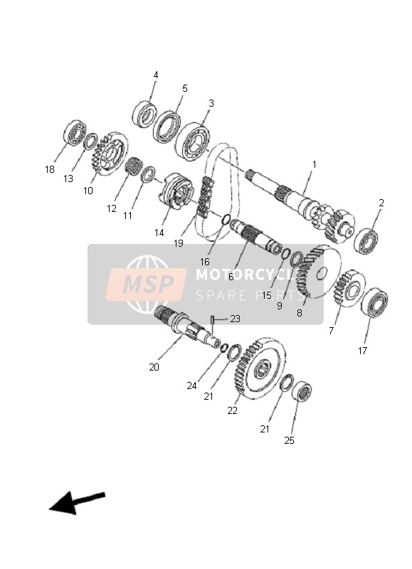 Yamaha YFM350F GRIZZLY 2X4 2007 Transmission pour un 2007 Yamaha YFM350F GRIZZLY 2X4