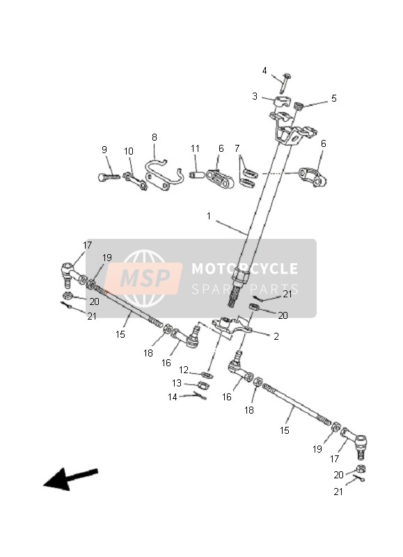 Yamaha YFM350F GRIZZLY 2X4 2007 Steering for a 2007 Yamaha YFM350F GRIZZLY 2X4