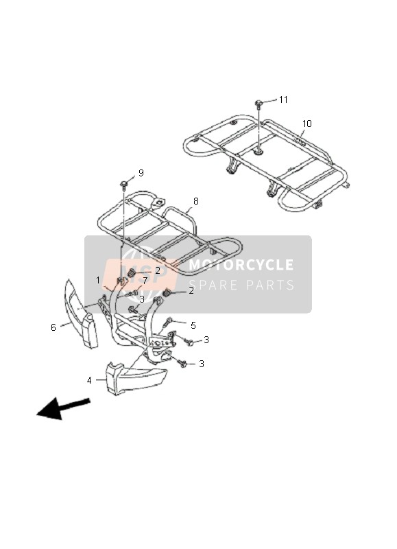 Yamaha YFM350F GRIZZLY 2X4 2007 Guard for a 2007 Yamaha YFM350F GRIZZLY 2X4