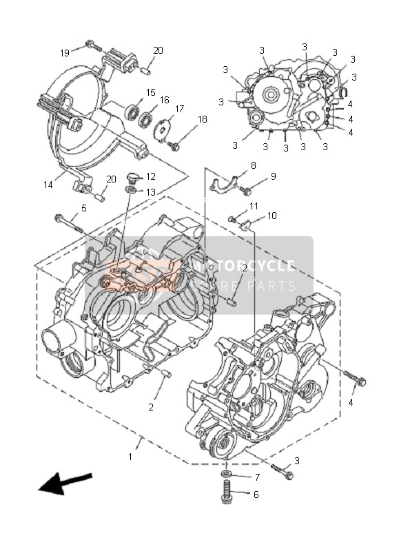 Yamaha YFM350F GRIZZLY 4X4 2007 Crankcase for a 2007 Yamaha YFM350F GRIZZLY 4X4