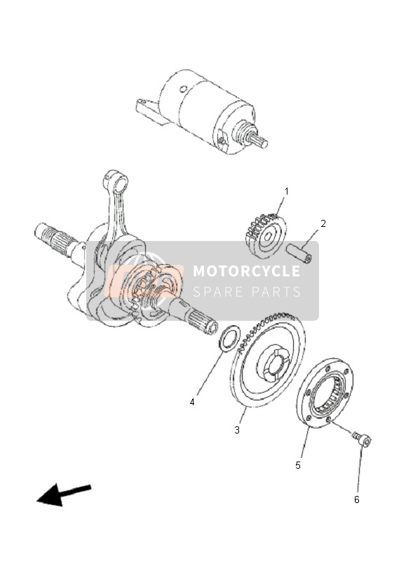 Yamaha YFM350F GRIZZLY 4X4 2007 Inicio Embrague para un 2007 Yamaha YFM350F GRIZZLY 4X4