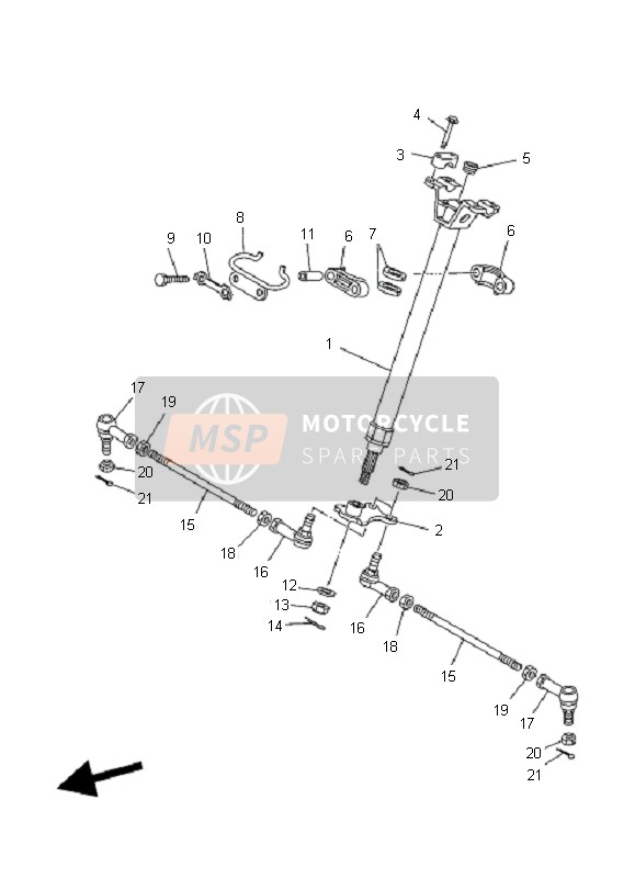 Yamaha YFM350F GRIZZLY 4X4 2007 Direccion para un 2007 Yamaha YFM350F GRIZZLY 4X4