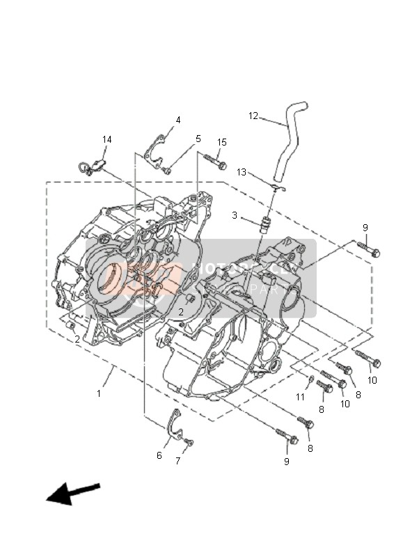 Yamaha YFM350R 2007 Crankcase for a 2007 Yamaha YFM350R