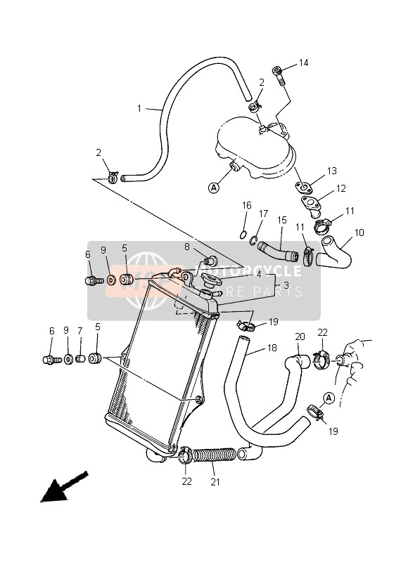 Yamaha YFZ350 BANCHEE 2011 Radiator & Hose for a 2011 Yamaha YFZ350 BANCHEE