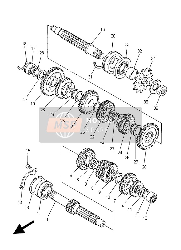 Yamaha YFZ350 BANCHEE 2011 Transmission pour un 2011 Yamaha YFZ350 BANCHEE