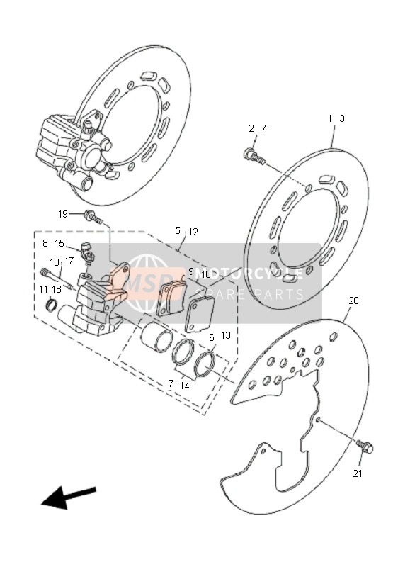 Yamaha YFM660F GRIZZLY 2007 Front Brake Caliper for a 2007 Yamaha YFM660F GRIZZLY