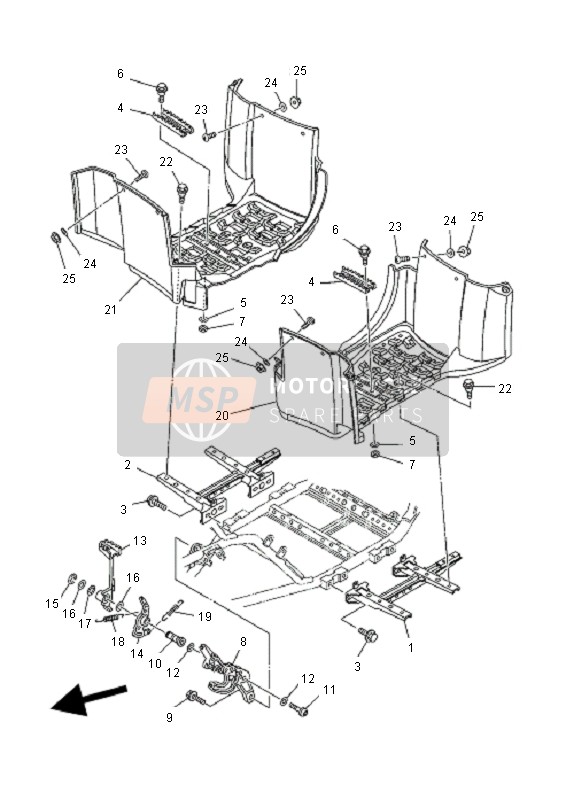 Yamaha YFM660F GRIZZLY 2007 Stand & Footrest for a 2007 Yamaha YFM660F GRIZZLY