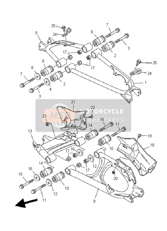 Yamaha YFM700F GRIZZLY 2007 Rear Arm for a 2007 Yamaha YFM700F GRIZZLY