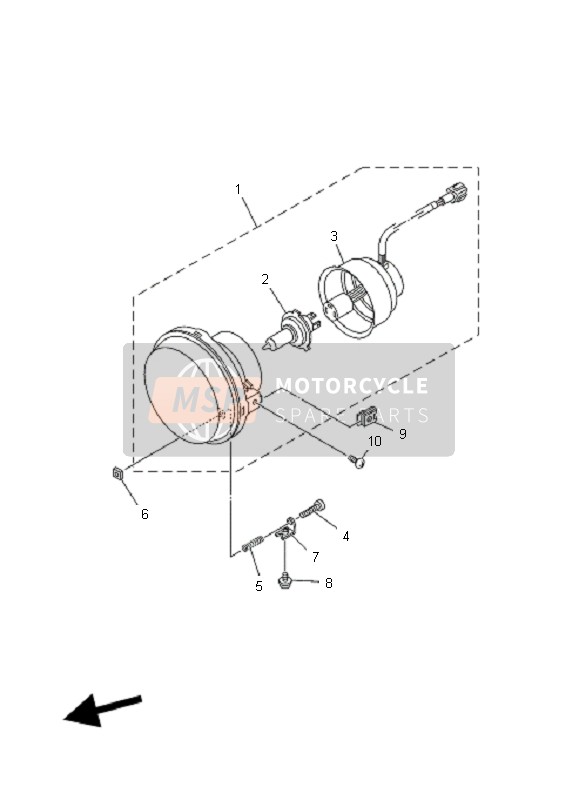 3B4843000000, Koplampsamenstel (12V 35/, Yamaha, 0