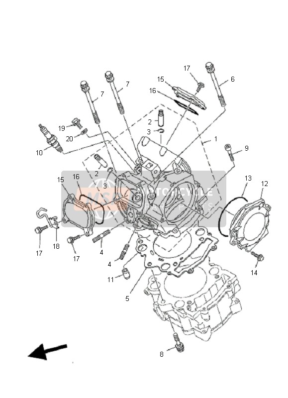 Yamaha YFM700R 2007 Cabeza de cilindro para un 2007 Yamaha YFM700R