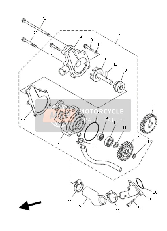 Yamaha YFM700R 2007 Water Pump for a 2007 Yamaha YFM700R