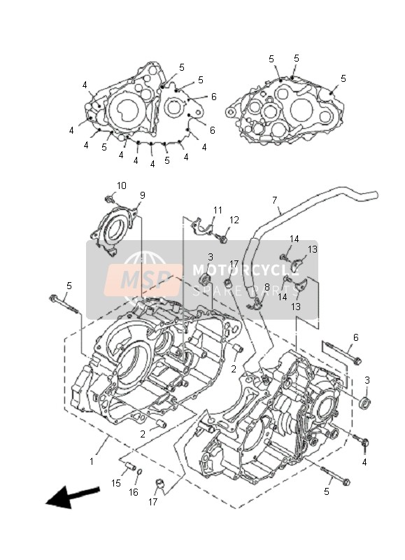 Yamaha YFM700R 2007 Crankcase for a 2007 Yamaha YFM700R