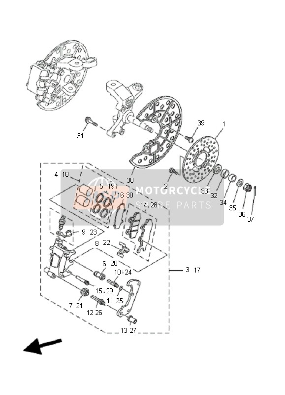 Yamaha YFM700R 2007 Front Brake Caliper for a 2007 Yamaha YFM700R