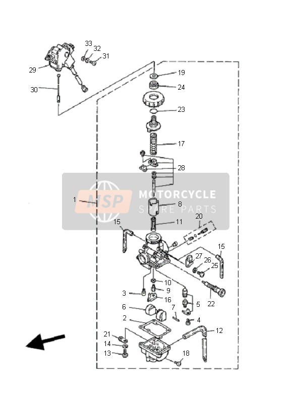 Yamaha YFS200 BLASTER 2007 Carburettor for a 2007 Yamaha YFS200 BLASTER