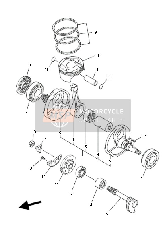 Yamaha YFZ450  2007 Vilebrequin & Piston pour un 2007 Yamaha YFZ450 