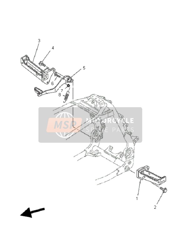 Yamaha YFZ450  2007 Supporter & Repose Pieds pour un 2007 Yamaha YFZ450 