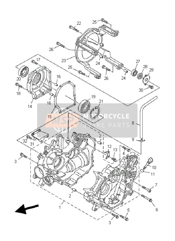 Yamaha YXR660F RHINO 2007 Crankcase for a 2007 Yamaha YXR660F RHINO