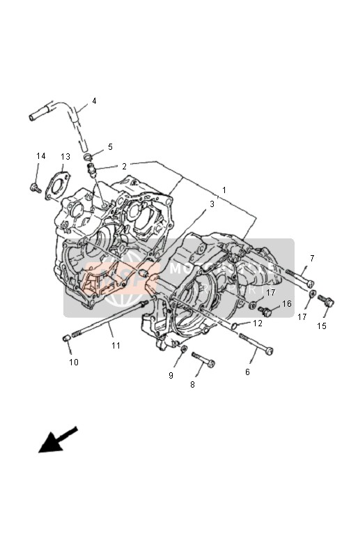 Yamaha YFM50R 2008 Crankcase for a 2008 Yamaha YFM50R