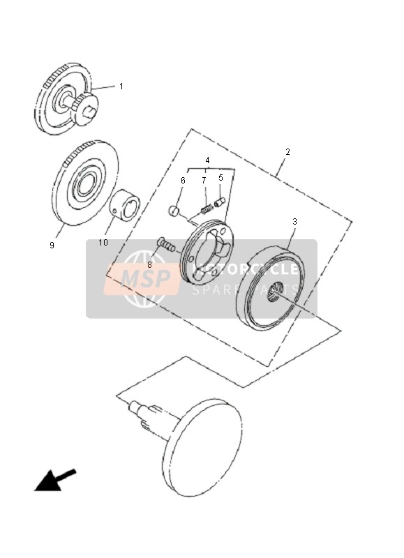 Yamaha YFM50R 2008 Starter Clutch for a 2008 Yamaha YFM50R