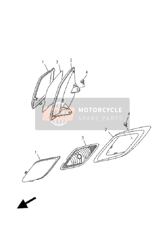 Yamaha YFM50R 2008 Headlight for a 2008 Yamaha YFM50R