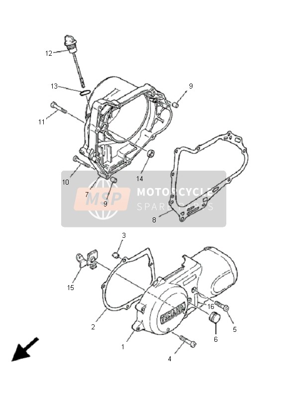 Yamaha YFM80R 2008 Crankcase Cover 1 for a 2008 Yamaha YFM80R